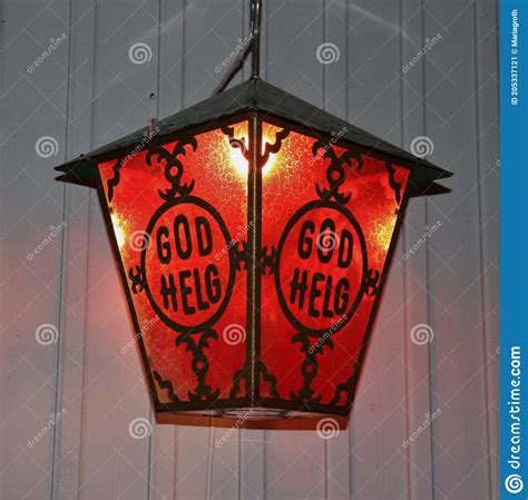 A Red Welcoming Christmas Lantern Stock Image Image Of Beautifully