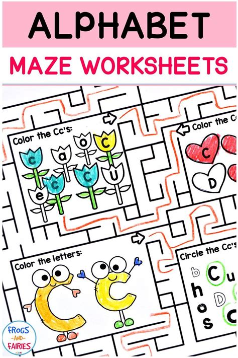 Alphabet Maze Worksheets A Z Frogs And Fairies Alphabet Letter