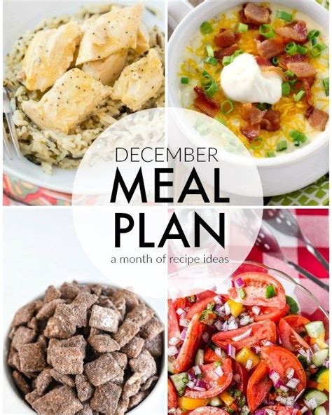 December Meal Plan Meal Planning Meal Planning Menus Meals