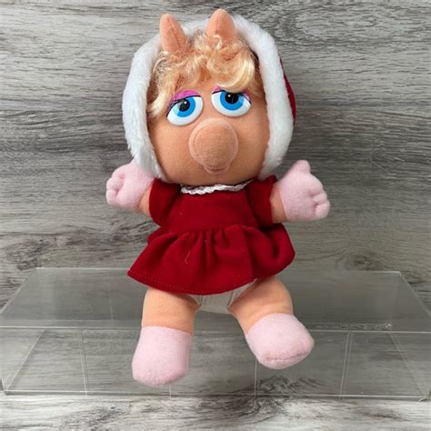 Henson Holiday 987 Vintage Baby Miss Piggy Plush Toy Doll Jim
