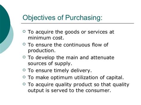 ️ Objectives Of Purchasing Management Importance Of Procurement