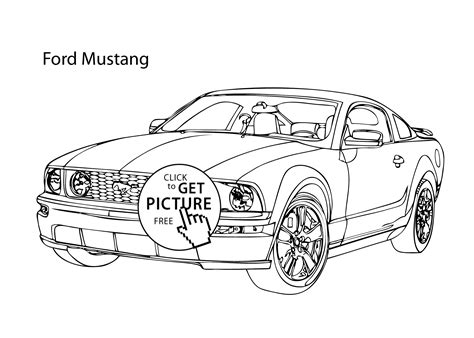 Super car Ford Mustang coloring page, cool car printable free | coloing