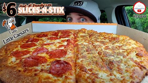 Little Caesars® SLICES-N-STIX PIZZA Review! 🍕🥢🤩 - YouTube