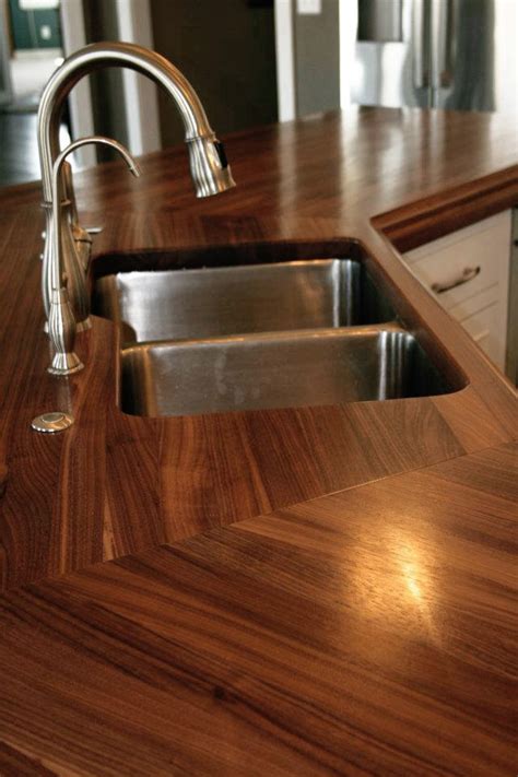 How should i finish a 3 foot wide x 10 foot long lodgepole pine countertop i'm making for a kitchen and bar? Custom Walnut Wood Countertop in Watford City North Dakota