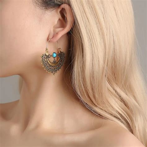 Xy Fancy Women Dangle Earrings Vintage Ethnic Style Hollowed Out