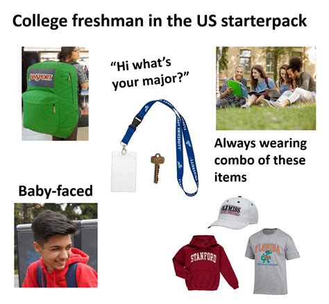 College Freshman In The Us Starterpack Please Add To The List In The
