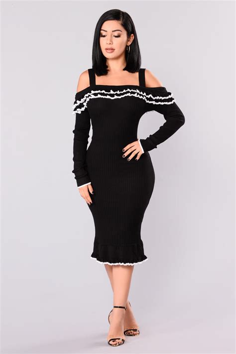 Manchester Knit Dress Black Fashion Nova Dresses Fashion Nova