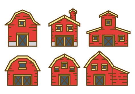 Red Barn Vector Icons 157989 Vector Art At Vecteezy