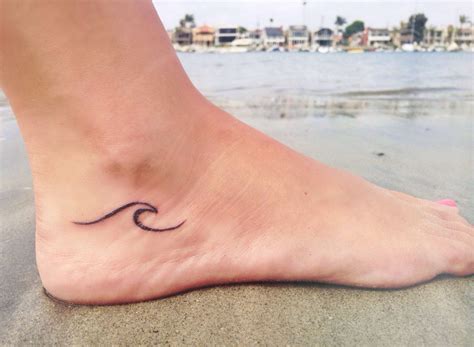 Perfect Beach Lover Tattoo Wave Tattoo Foot Small Wave Tattoo Surf