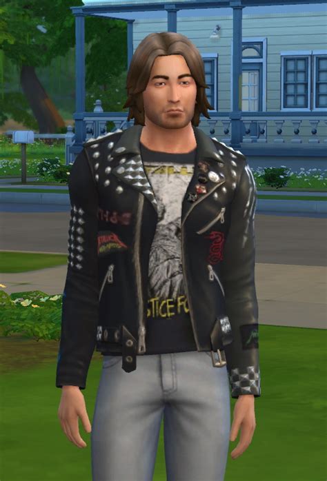 Metallica Leather Jacket By Docstone Sims 4 Male Clothes