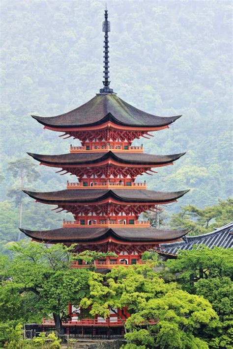 Pagoda Honshu Island Japan Asia Stock Photo