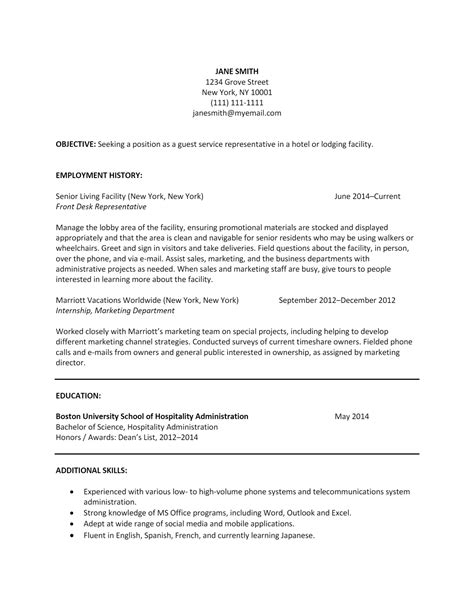 Download Free Hospitality Resume Docx Word Template On Resumethatworks Com