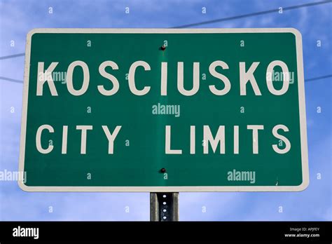 City Limits Sign Kosciusko Mississippi Usa Stock Photo Alamy