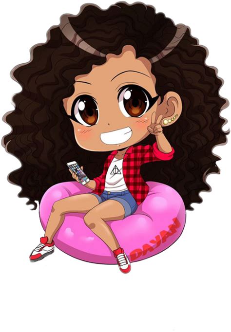 Chibi Curlyhair Curlyhairdontcare Curly Anime Black Anime Girl
