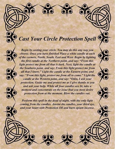 Circle Of Protection Celtic Odin Spell Parchment Cat Your Circle
