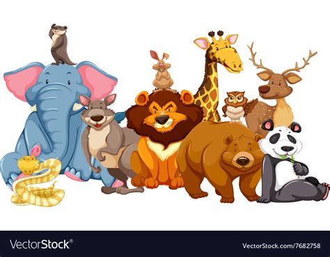 Wild Animals Living Together Royalty Free Vector Image