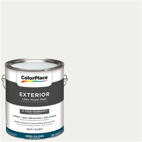 Colorplace Exterior Latex Paint White 1 Gallon Semi Gloss