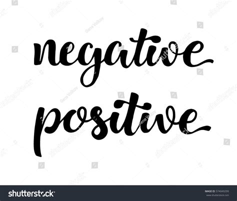 Negative Positive Words Lettering Vector Stock Vector Royalty Free