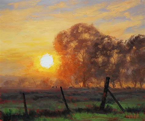 Rural Sunrise Painting By Graham Gercken