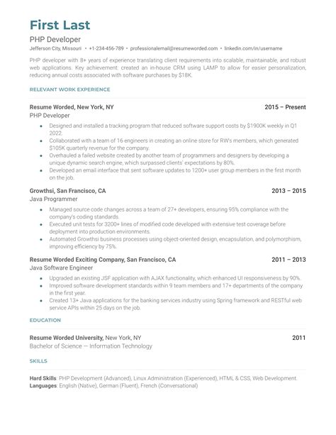 Kafka Java Developer Resume Example For 2023 Resume Worded