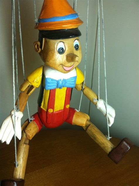 Vintage Wooden Walt Disneys Pinocchio Puppet Puppets Mickey Mouse
