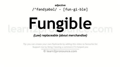 Fungible pronunciation and definition - YouTube