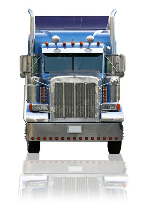 Red Truck Kenworth W900 Front View Stock Image Image Of Industrial