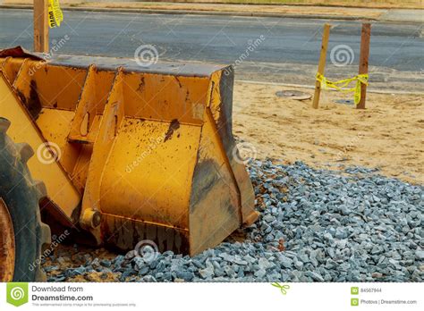 Excavator Is Parked At Construction Site Stock Photo Image Of