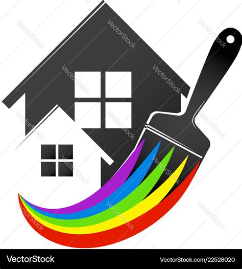 House And Paint Brush Royalty Free Vector Image