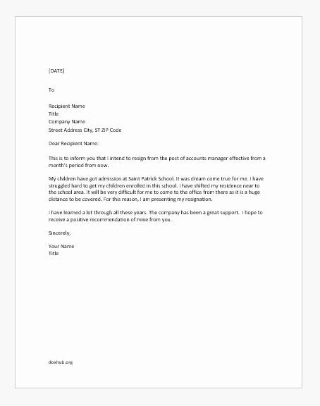 30 Resignation Letter Personal Reasons Example Document Template