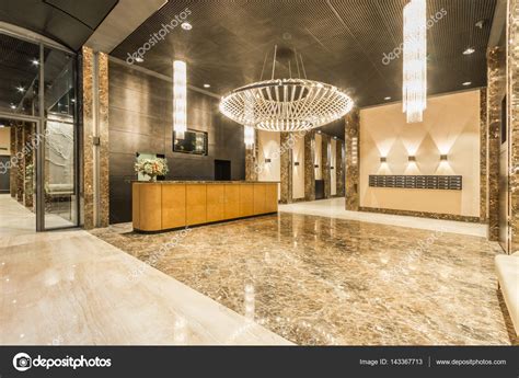 Lobby Entrance With Reception Desk In A Business Center Building