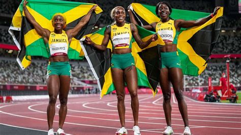 Jamaica Sweeps Womens 100m At Tokyo Olympics As Elaine Thompson Herah