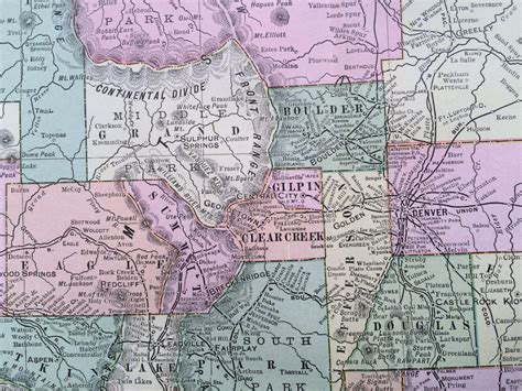 1901 Colorado Large Original Antique Map 225 X 145 Inches Home