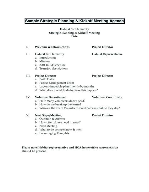 Construction Kickoff Meeting Agenda Template Cards