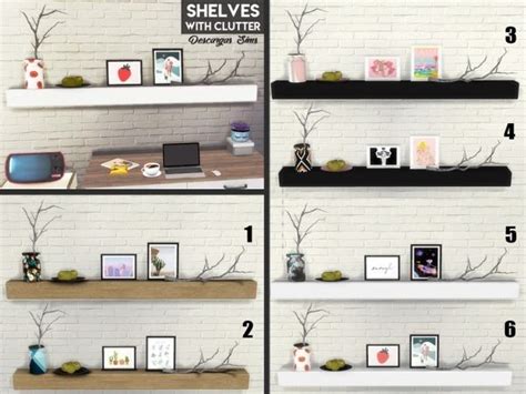 Shelves With Clutter Shelves Sims 4 Sims