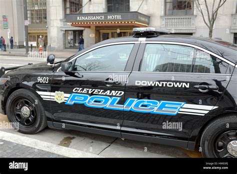 Cleveland Police Car In Downtown Cleveland Ohio Stock Photo Alamy