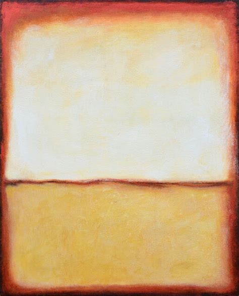 Leon Grossmann White Beige Copper Abstract Painting Rothko Style