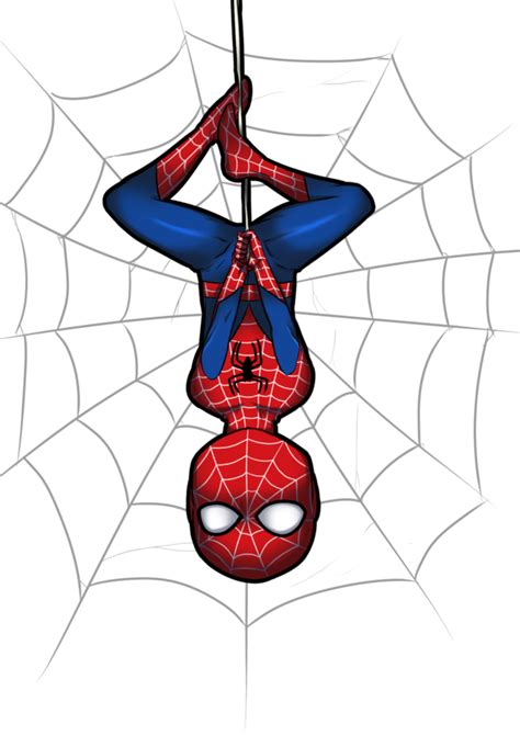 Spiderman Hanging Upside Down Clipart Clip Royalty - Cute Spider Man