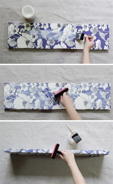How To Decoupage Fabric Onto Shelves Mod Podge Rocks
