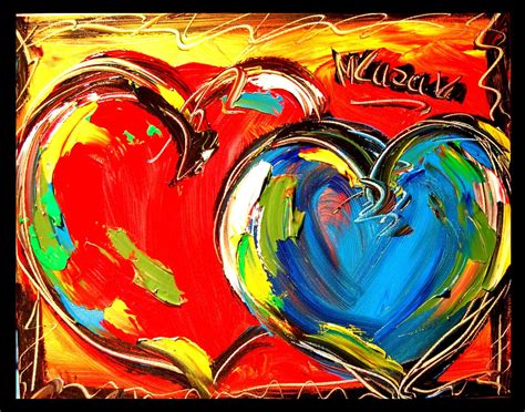 Abstract Heart Artwork Fine Art Original Painting On Canvas Palette