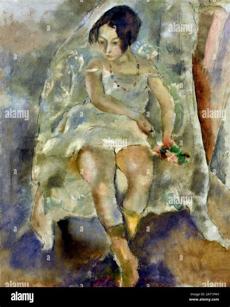 Claudia With Flowers 1928 Jules Pascin 1885 1930 Bulgaria France French