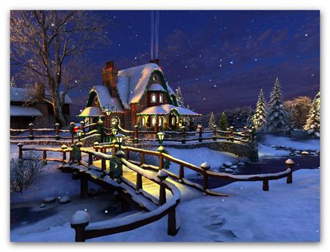 50 3d Christmas Cottage Animated Wallpaper On