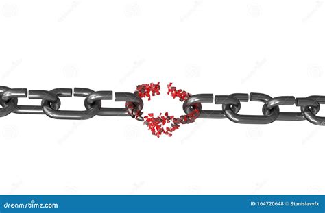 Broken Chain Link Isolated On White Stock Illustration Illustration