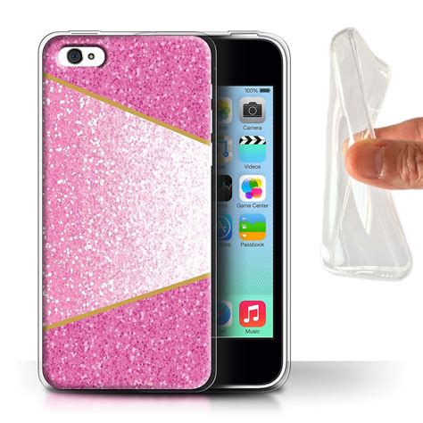 Stuff4 Gel Tpu Casecover For Apple Iphone 5cpink Geometricglitter