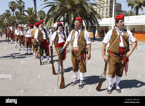 ´trabucaires´ Men Armed With Blunderbuss Catalan Folk Tradition