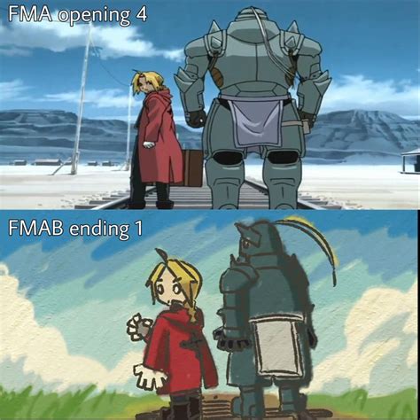 An Image Of Two Cartoon Characters With The Caption Fma Opening Fnab
