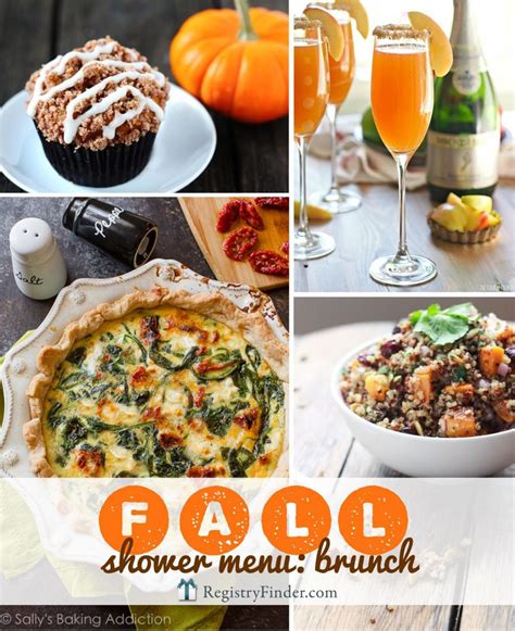 Whether you're sharing baby shower ideas with your host or planning a shower invitation: Fall Shower Menu | Brunch Baby Shower Menu | Co-ed Shower Menu