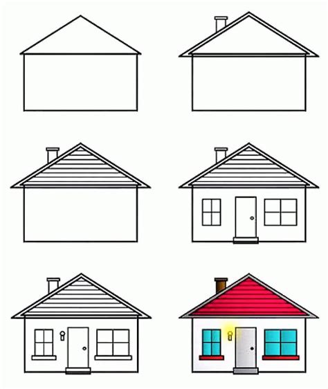 How To Draw A Simple House Step By Step Drawing Photos