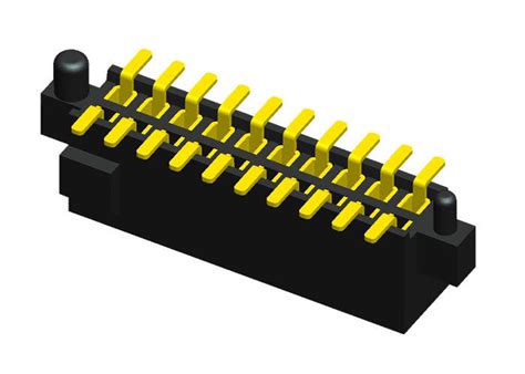 127 Mm Female Header Connector Double Row 20 Pin Black With Side Column