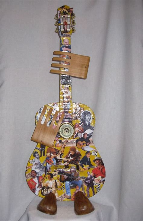 Guitar Heroes Found Object Guitar Assemblage By Roberta Found